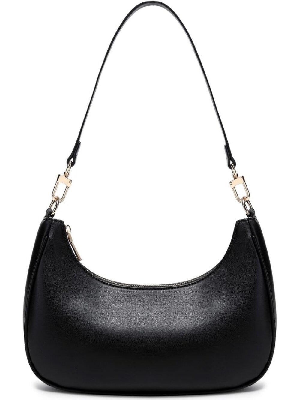 Women's Black Vintage Hobo Cute Lightweight Underarm Purse Shoulder Bag